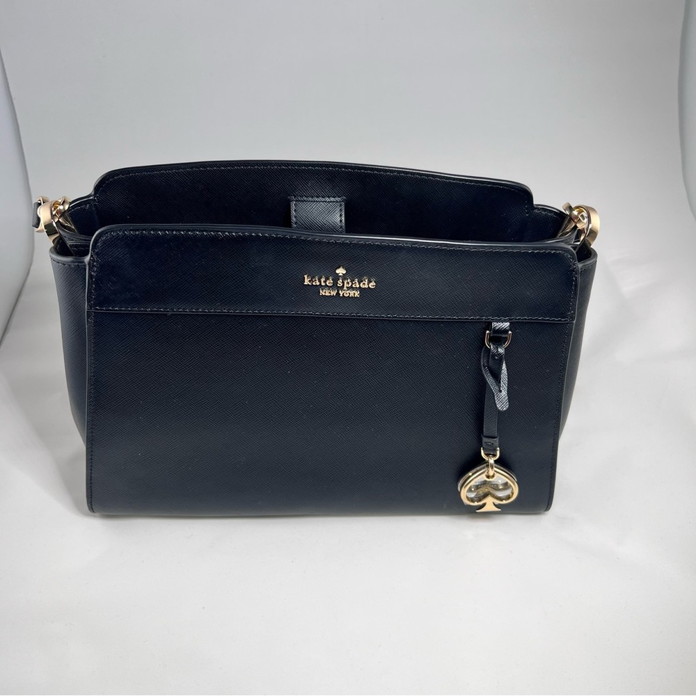 Kate Spade Black Shoulder Bag with Gold Details